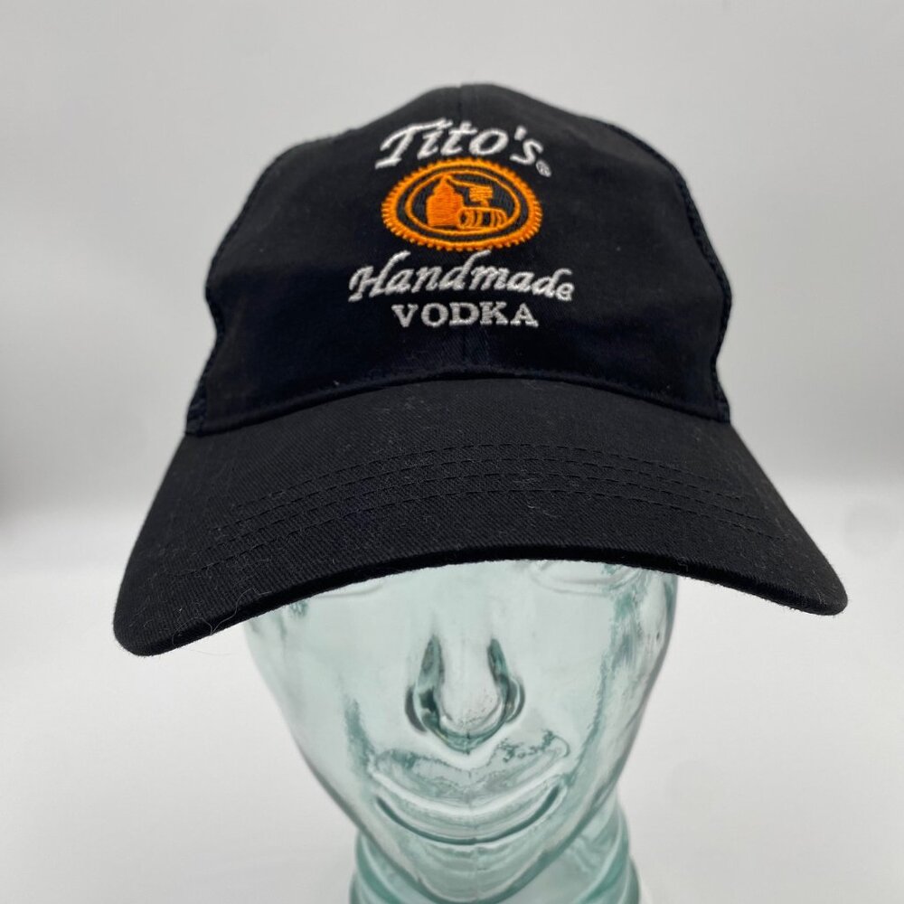 Tito's Handmade Vodka Black Trucker Cap Snapback Hat Austin Texas Adjustable OS